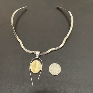 Sterling silver necklace with pendant slide
